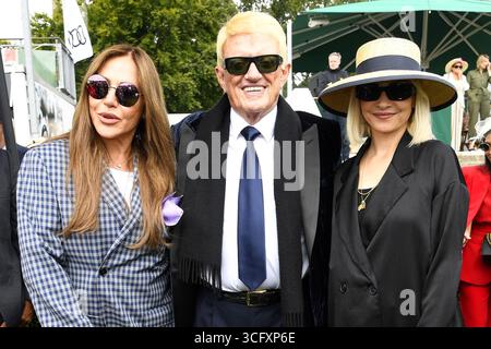 Simone Thomalla, Heino und Janin Ullmann beim Audi Ascot Renntag am 24.08.2025 auf der Galopprennbahn Neue Bult ad Hannover Foto Stock