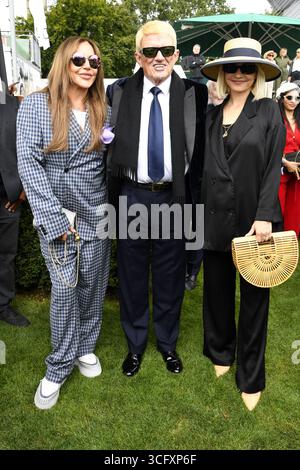 Simone Thomalla, Heino und Janin Ullmann beim Audi Ascot Renntag am 24.08.2025 auf der Galopprennbahn Neue Bult ad Hannover Foto Stock