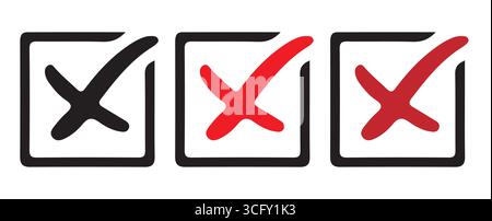 Icone di selezione moderne per l'illustrazione vettoriale delle liste di controllo digitali Illustrazione Vettoriale