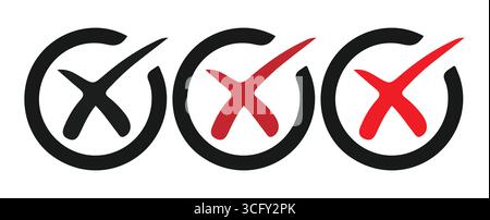 Icone di selezione moderne per l'illustrazione vettoriale delle liste di controllo digitali Illustrazione Vettoriale