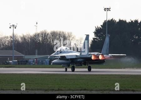F15 Strike Eagle alla RAF Waddington, esercitazione Cobra Warrior 25-1 Foto Stock
