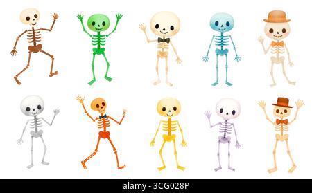 Cute Halloween Pack - Set Clipart Kawaii Spooky Foto Stock
