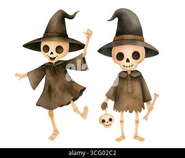 Cute Halloween Pack - Set Clipart Kawaii Spooky Foto Stock
