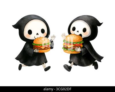 Cute Halloween Pack - Set Clipart Kawaii Spooky Foto Stock