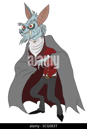 Illustrazione del mostro di pipistrello del vampiro dracula Foto Stock
