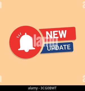 Nuovo aggiornamento badge, banner, segnalibro, indicatore, illustrazione vettore etichetta Illustrazione Vettoriale
