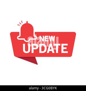 Nuovo aggiornamento badge, banner, segnalibro, indicatore, illustrazione vettore etichetta Illustrazione Vettoriale