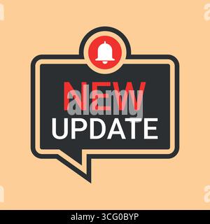 Nuovo aggiornamento badge, banner, segnalibro, indicatore, illustrazione vettore etichetta Illustrazione Vettoriale
