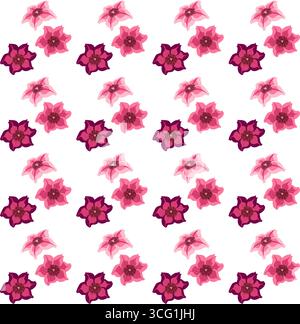 Fiori semplici in stile piatto. Motivo senza cuciture. Illustrazione vettoriale. Illustrazione Vettoriale