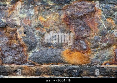 Naufragio nel cimitero delle barche di Quelmer, dettaglio, Francia, Bretagna, Saint-Malo Foto Stock