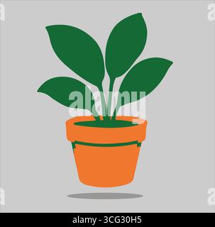 La pianta verde nel vaso Illustrazione Vettoriale