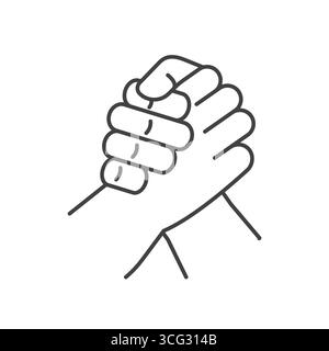 stretta di mano della fratellanza; perfetto per materiali per l'organizzazione della comunità, campagne sociali, simboleggiare l'unità, la fiducia, la solidarietà, amicizia - illustrazione vettoriale Illustrazione Vettoriale