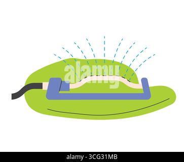 irrigatore oscillante per irrigazione del prato - illustrazione vettoriale Illustrazione Vettoriale
