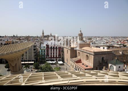 Vista di Siviglia dal Setas de Sevilla, Spagna Foto Stock