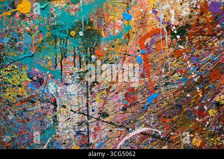 vernice astratta colorata a spruzzi Foto Stock