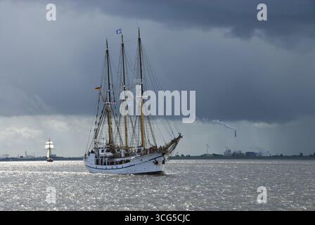 Nave da addestramento per navi a vela Grossherzogin Elisabeth (costruita nel 1901), Elsfleth, porto di Bremerhaven, Bremerhaven, bassa Sassonia, Germania Foto Stock