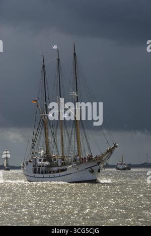 Nave da addestramento per navi a vela Grossherzogin Elisabeth (costruita nel 1901), Elsfleth, porto di Bremerhaven, Bremerhaven, bassa Sassonia, Germania Foto Stock