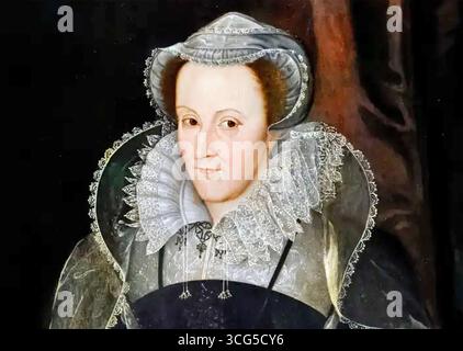 MARIA, REGINA DI SCOZIA (1542-1587) dettaglio del ritratto di Nicholas Hilliard Foto Stock