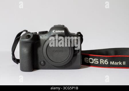 Canon EOS R6 Mark II Body è una fotocamera Mirrorless professionale per la fotografia naturalistica, sportiva, paesaggistica e architettonica Foto Stock