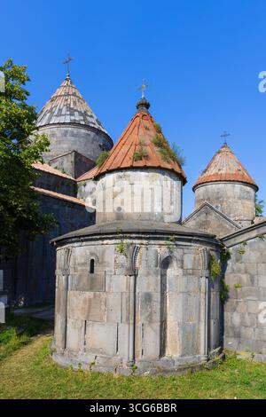 Chiesa di Sant'Astvatsatsin del X secolo presso il Monastero di Sanahin (patrimonio dell'umanità dell'UNESCO) ad Alaverdi, Armenia Foto Stock