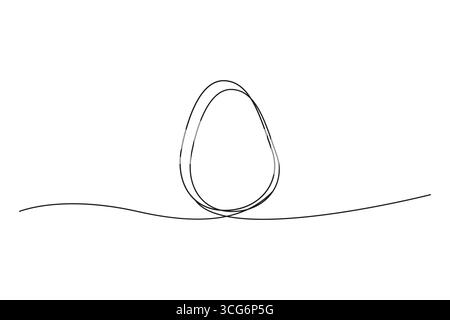 Disegno a linea continua. Disegno a corsa singola. Illustrazione lineare astratta. Concetto minimalista vettoriale. Illustrazione Vettoriale