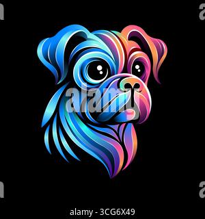 Adorabile illustrazione a forma di mazzo con sfumature morbide, ideale per negozi di animali, loghi creativi o design di prodotti divertenti. Illustrazione Vettoriale