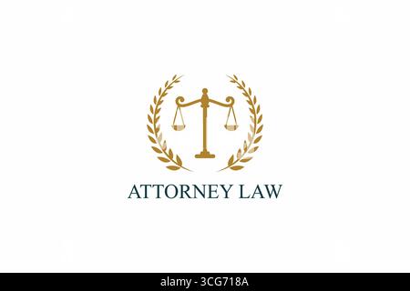 Avvocato legale e logo legale simbolo di elemento classico Illustrazione Vettoriale