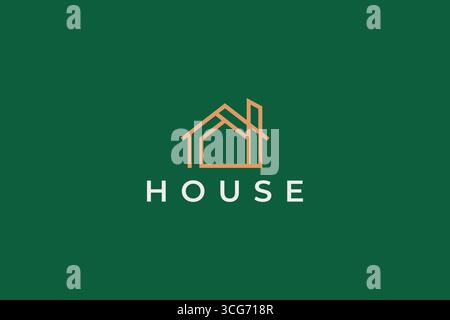 Semplicemente Logo House Cottage Business Property e identità del marchio immobiliare Illustrazione Vettoriale