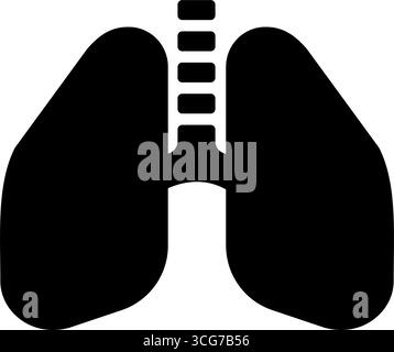 Illustrazione dell'icona vettoriale sagoma polmonare Illustrazione Vettoriale