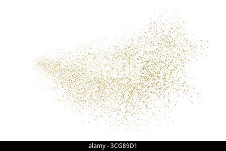 Il pennello giallo-arancio dell'acquerello schizza e macchia nuvola a forma di simbolo di oro, sole e splendore. Illustrazione ad acquerello disegnata a mano isolata Foto Stock