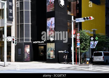 Negozio Montblanc nella strada principale di Ginza a Tokyo - Giappone Foto Stock