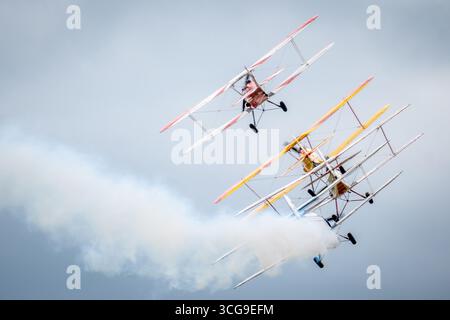 IWM Duxford Summer Airshow Stampe Formation Team Foto Stock