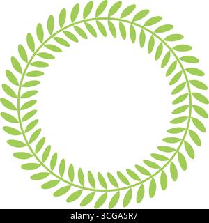 Telaio per ghirlanda a foglia verde minimo Illustrazione Vettoriale