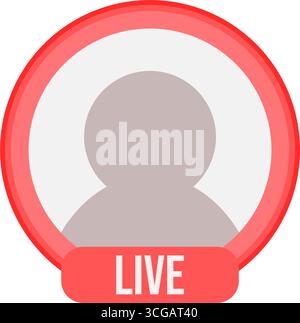 Frame avatar Live streaming con icona profilo utente. Illustrazione Vettoriale