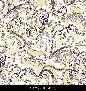Bordo ricamato con motivo floreale boho paisley Ikat. Etnico ikat floreale motivo etnico indiano motivo Ikat motivo etnico confine floreale azteco ricamato Illustrazione Vettoriale