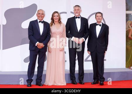 Alberto Barbera, Lucia Borgonzoni, Alessandro Giuli e Pietrangelo Buttafuoco bei der Opening Ceremony mit der Premiere des Kinofilms "la Grazia / Grace" auf der Biennale di Venezia 2025 / 82. Internationale Filmfestspiele von Venedig in Palazzo del Cinema. Venedig, 27.08.2025 Foto Stock