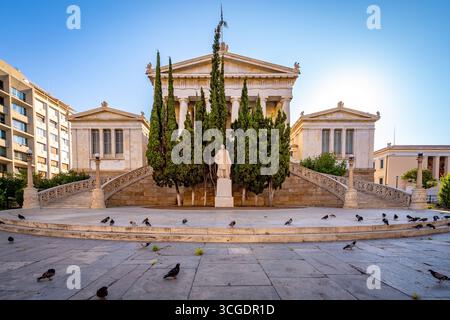 Atene, Grecia - Biblioteca Nazionale edificio Vallianeio Megaron Foto Stock