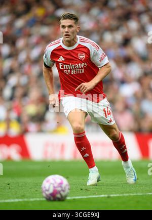 Londra, Regno Unito. 23 agosto 2025. Arsenal contro Leeds United - Premier League - Emirates Stadium - Londra. Viktor Gyokeres in azione. Crediti immagine: Mark Pain / Alamy Live News Foto Stock