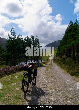 Cavalcare la ghiaia ad Alladale, nel Sutherland Foto Stock