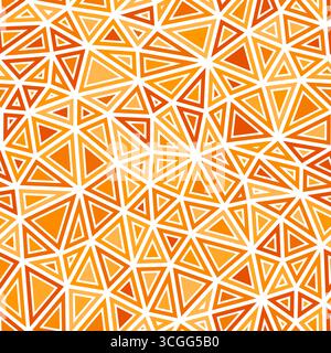 Sfondo geometrico. Dimensioni compatte dei triangoli. Forme solide nei telai. Stile a colori con tonalità monocromatiche. Modello ripetibile. Fantastici tessere vettoriali. Illustrazione Vettoriale