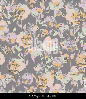 Motivo senza cuciture per piccoli fiori su sfondo bianco.sfondo in stile vivace di piccoli fiori.vettore stock per la stampa su superfici e web design. Illustrazione Vettoriale