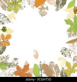 Saldi autunnali con foglie. disegnato a mano. Non ai, illustrazione vettoriale Illustrazione Vettoriale