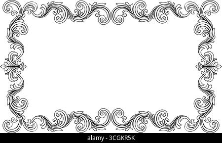 Montatura in filigrana con motivo floreale motivo a cresta araldica Illustrazione Vettoriale