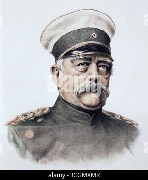 Ritratto di otto von Bismarck (1815-1898), statista tedesco Foto Stock