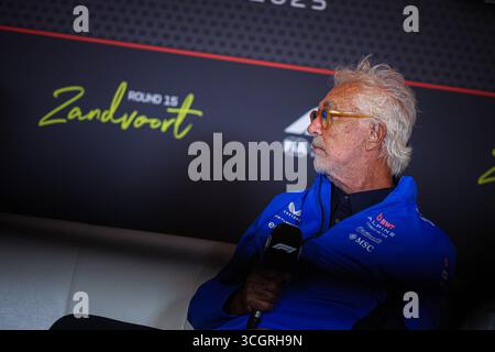 Flavio Briatore, ex responsabile del team Renault, e ora consulente del team Alpine F1, durante il GP d'Olanda, Zandvoort 28-31 agosto 2025. Formula 1 mondo c Foto Stock