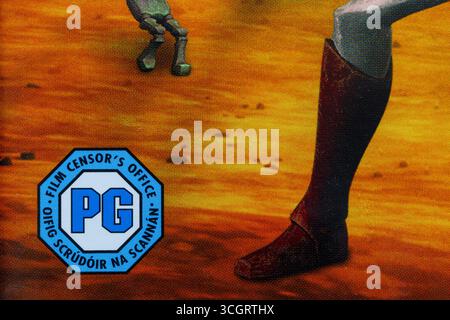 CLASSIFICAZIONE PG su DVD case PG Film censore ufficio Foto Stock
