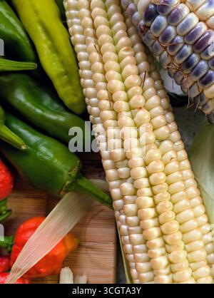 Raccolta autunnale canadese di verdure cimellate, erbe e frutta Foto Stock