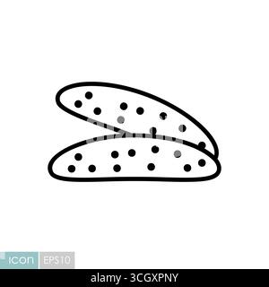 Un'icona vettoriale isolata che rappresenta due deliziosi biscotti, perfetta per i loghi dei prodotti da forno, i menu o i progetti di design a tema dessert. Questo classico Ita Illustrazione Vettoriale