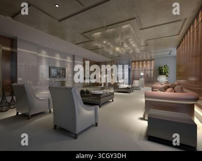 3D render ufficio moderno Foto Stock