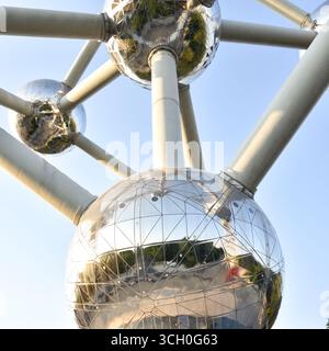 Futuristico Atomium Landmark a Bruxelles, Belgio Foto Stock